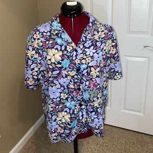 Sag Harbor Floral Button Up Petite Medium
